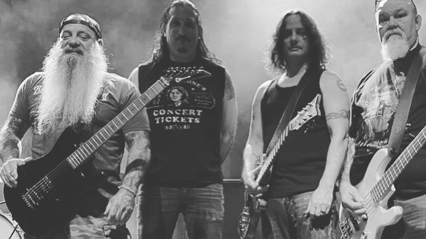 Sun Dont Shine supergroup featuring Kirk Windstein, Todd Strange, Kenny Hickey, and Johnny Kelly posing together in band photo