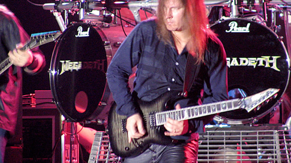 Glen Drover performing live on stage with Megadeth.