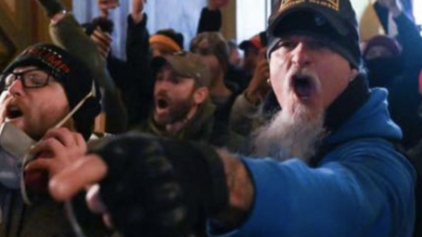 Guitarist Jon Schaffer, founding member of Iced Earth, pictured following his arrest in Indiana related to the U.S. Capitol events.