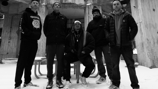 Studio photo of hardcore band Terror in 2026, with all members posing together against a neutral backdrop.